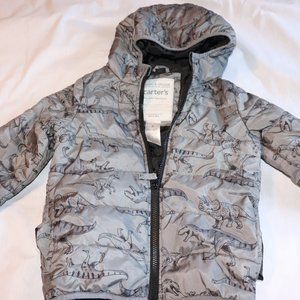 Carters Little Boy Gray Dinosaur Winter Jacket
